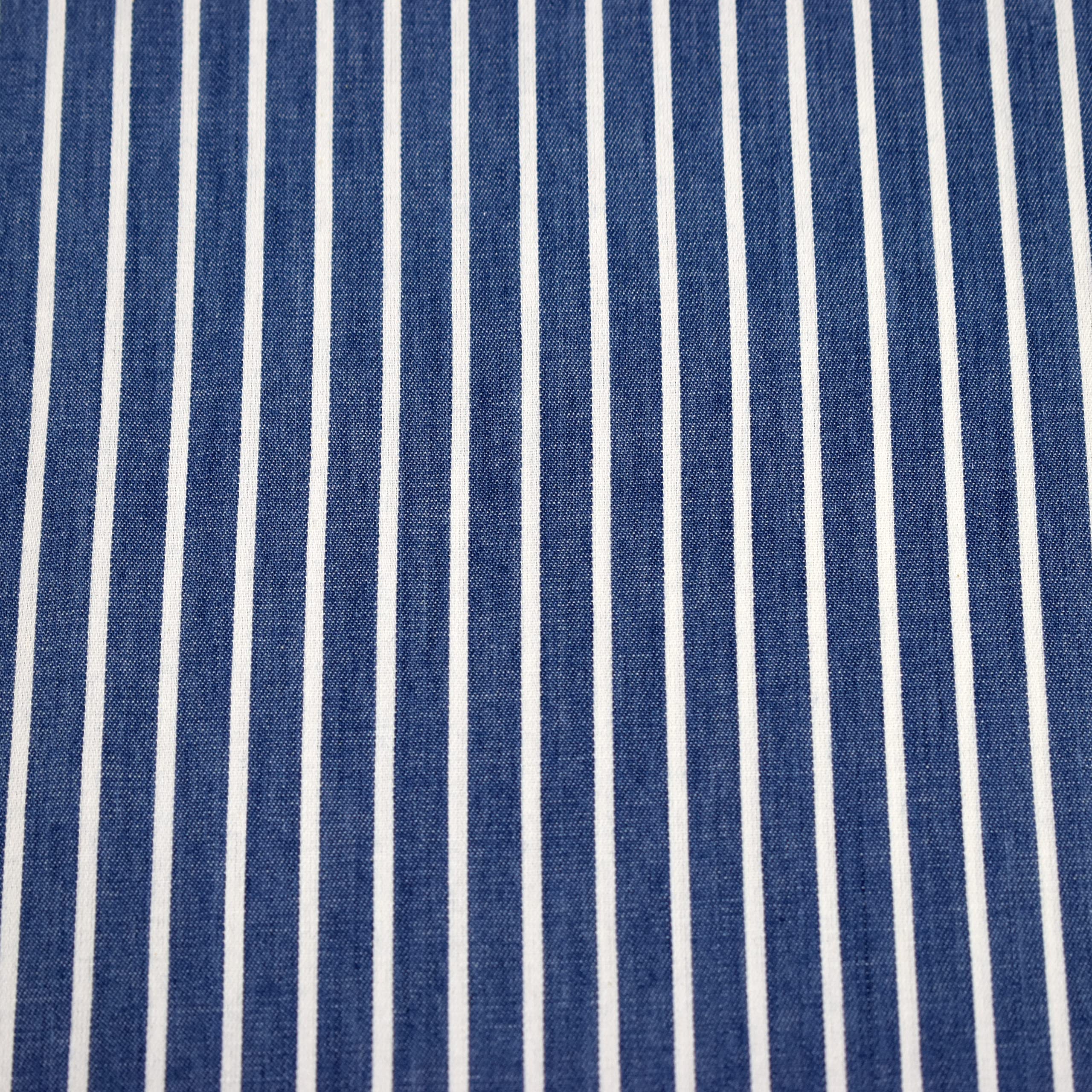 MAGAM-Stoffe Carlo Jeans Stoff aus 100% Baumwolle Meterware 50cm (Streifen hellblau)