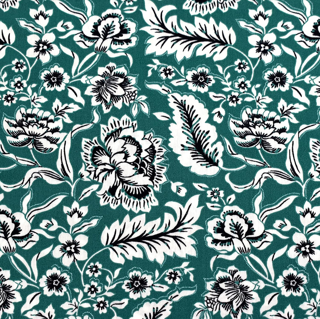 MAGAM-Stoffe Leyla Blumen Orient Baumwollstoff Meterware 50cm (Mint Grün)