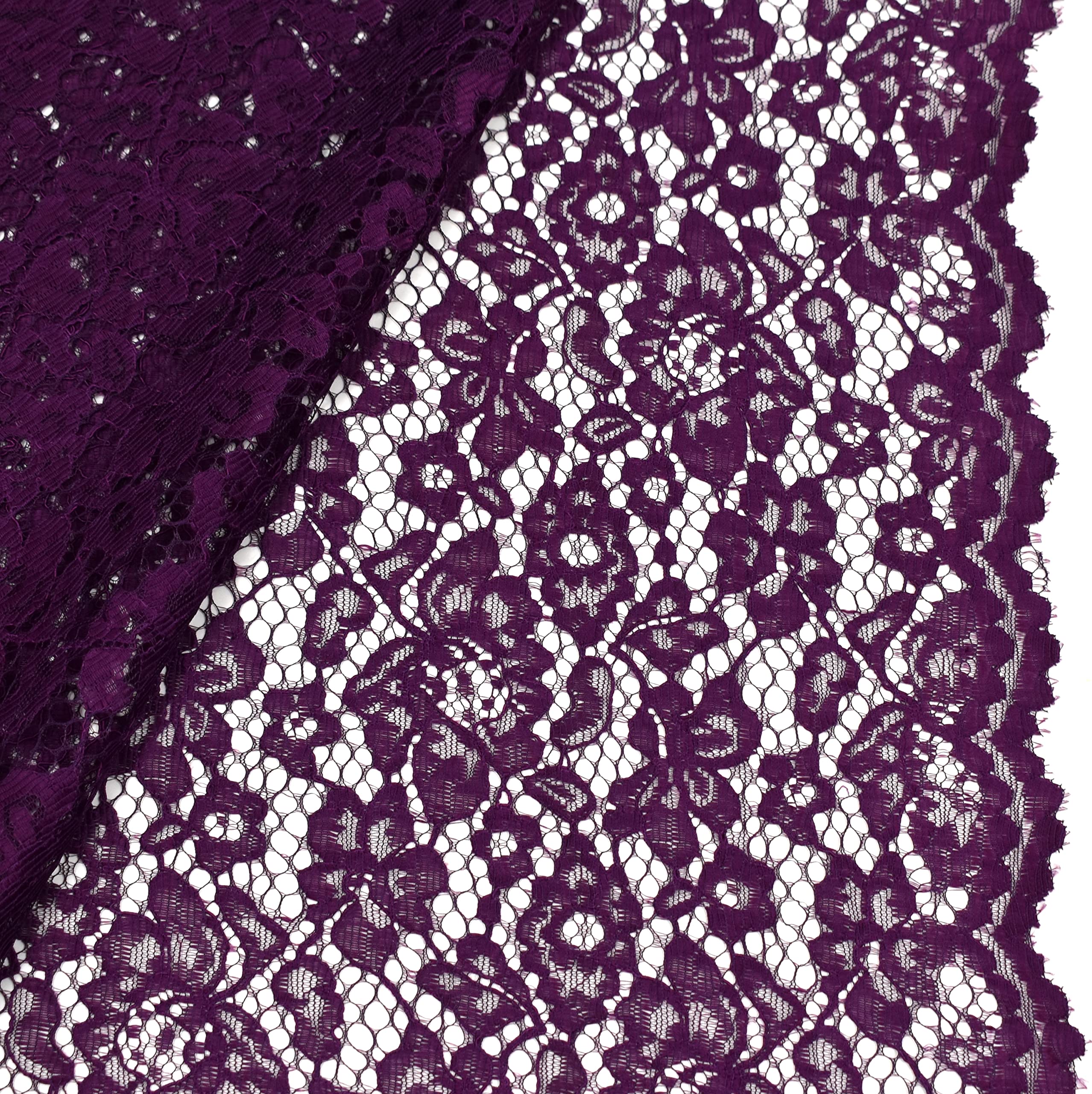 MAGAM-Stoffe Carmen Spitzenstoff Blumen-Spitze Bekleidung Deko Meterware 50cm (Mint)