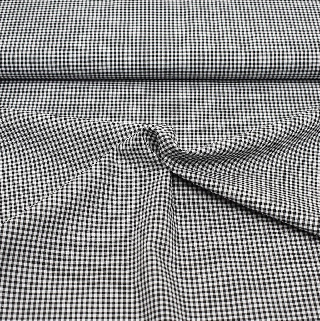 MAGAM-Stoffe Mona Vichy-Karo klein Baumwollstoff Oeko-Tex Meterware 50cm (20. Schwarz)